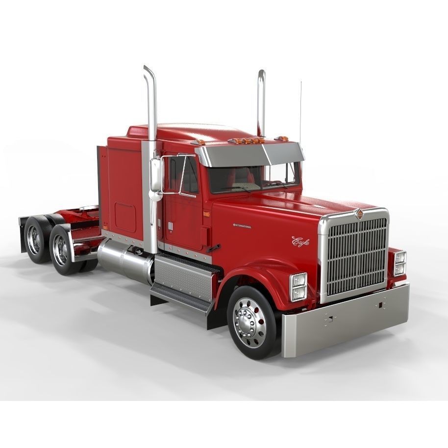 International 9300 Truck 3D Model – Flat Top Vehicle with Textures, FBX & OBJ - View 8
