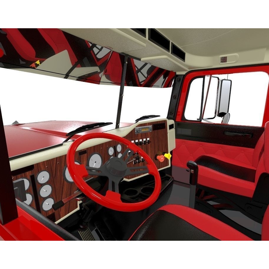 International 9300 Truck 3D Model – Flat Top Vehicle with Textures, FBX & OBJ - View 9