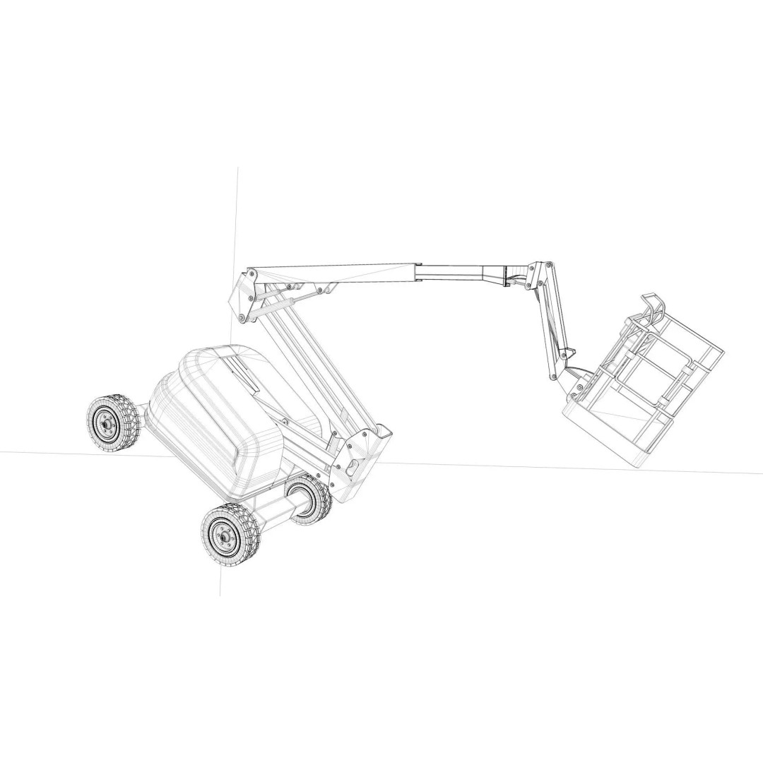 Boom Lift 3D Model – High-Quality Polygon Mesh for Games, FBX, OBJ