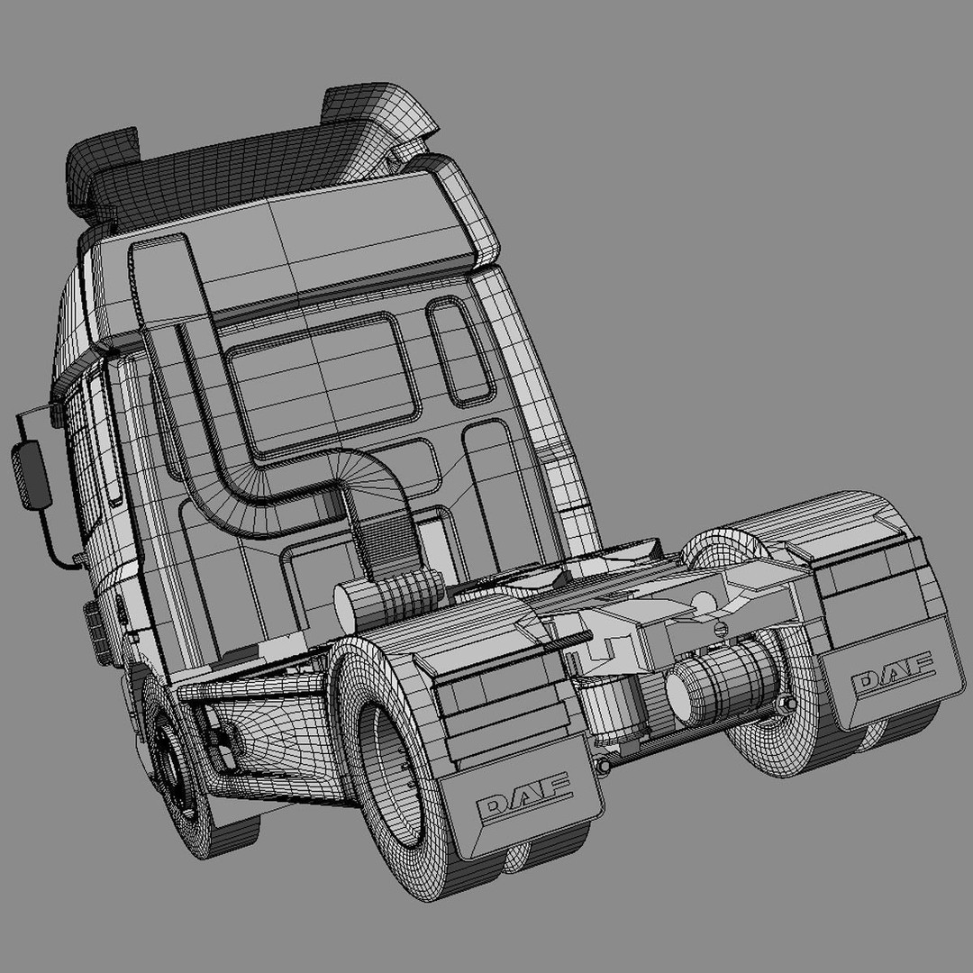 DAF CF85 Super Cab 3D Model – High Poly Truck Asset, FBX