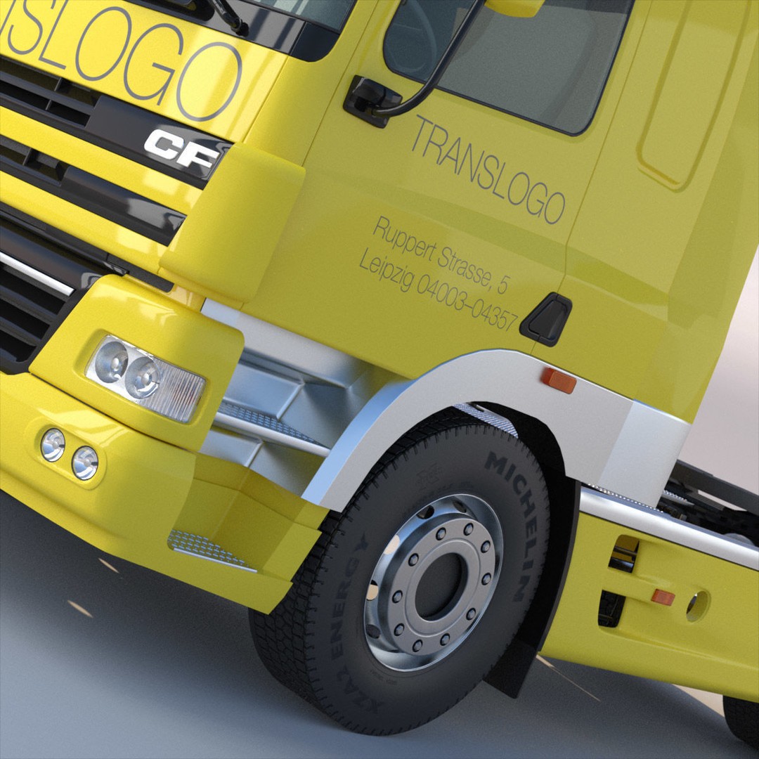 DAF CF85 Super Cab 3D Model – High Poly Truck Asset, FBX - View 10