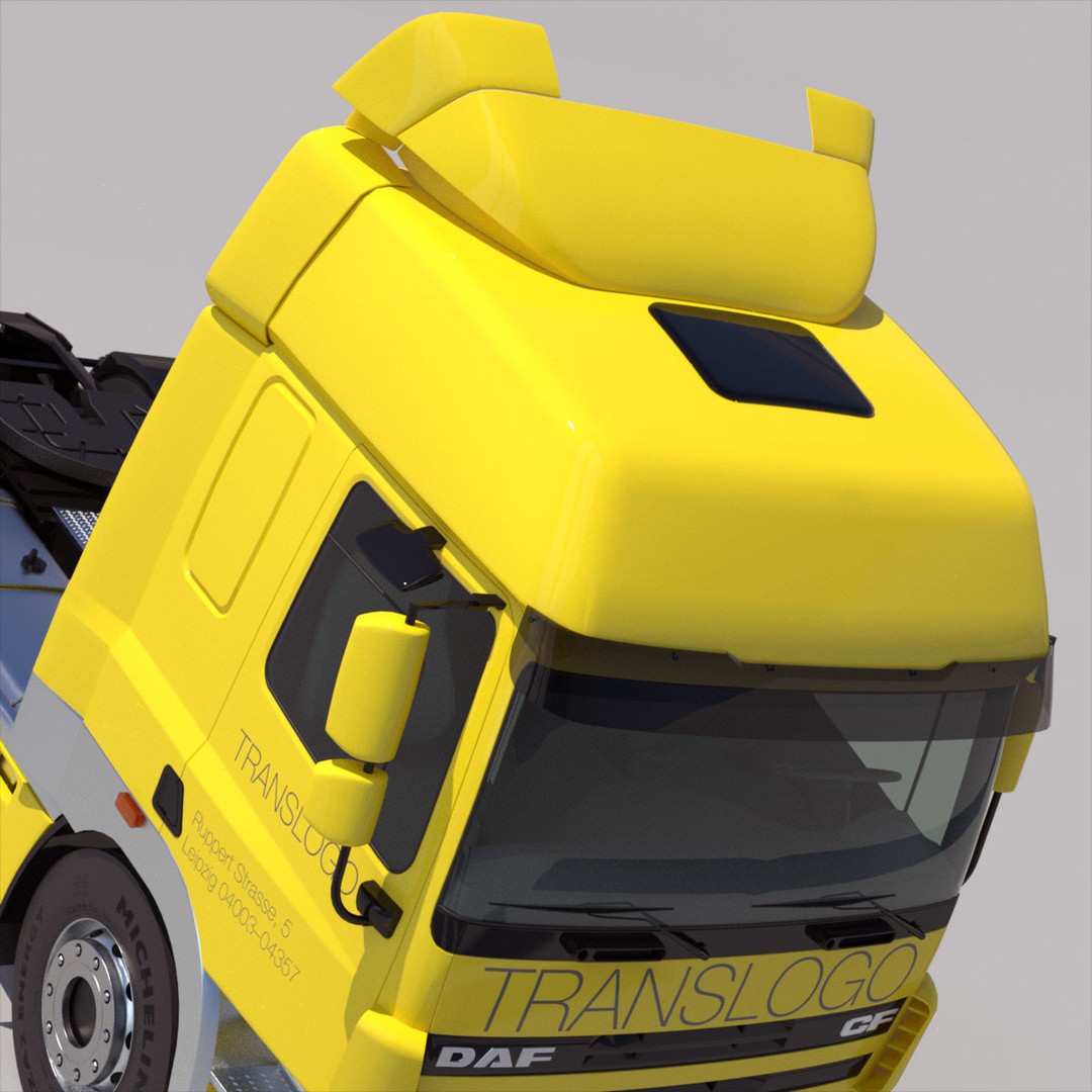 DAF CF85 Super Cab 3D Model – High Poly Truck Asset, FBX - View 11