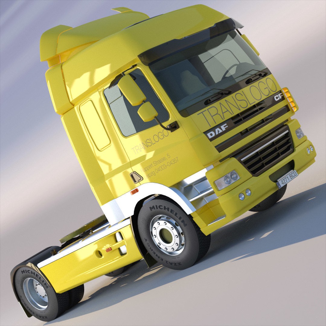 DAF CF85 Super Cab 3D Model – High Poly Truck Asset, FBX - View 4