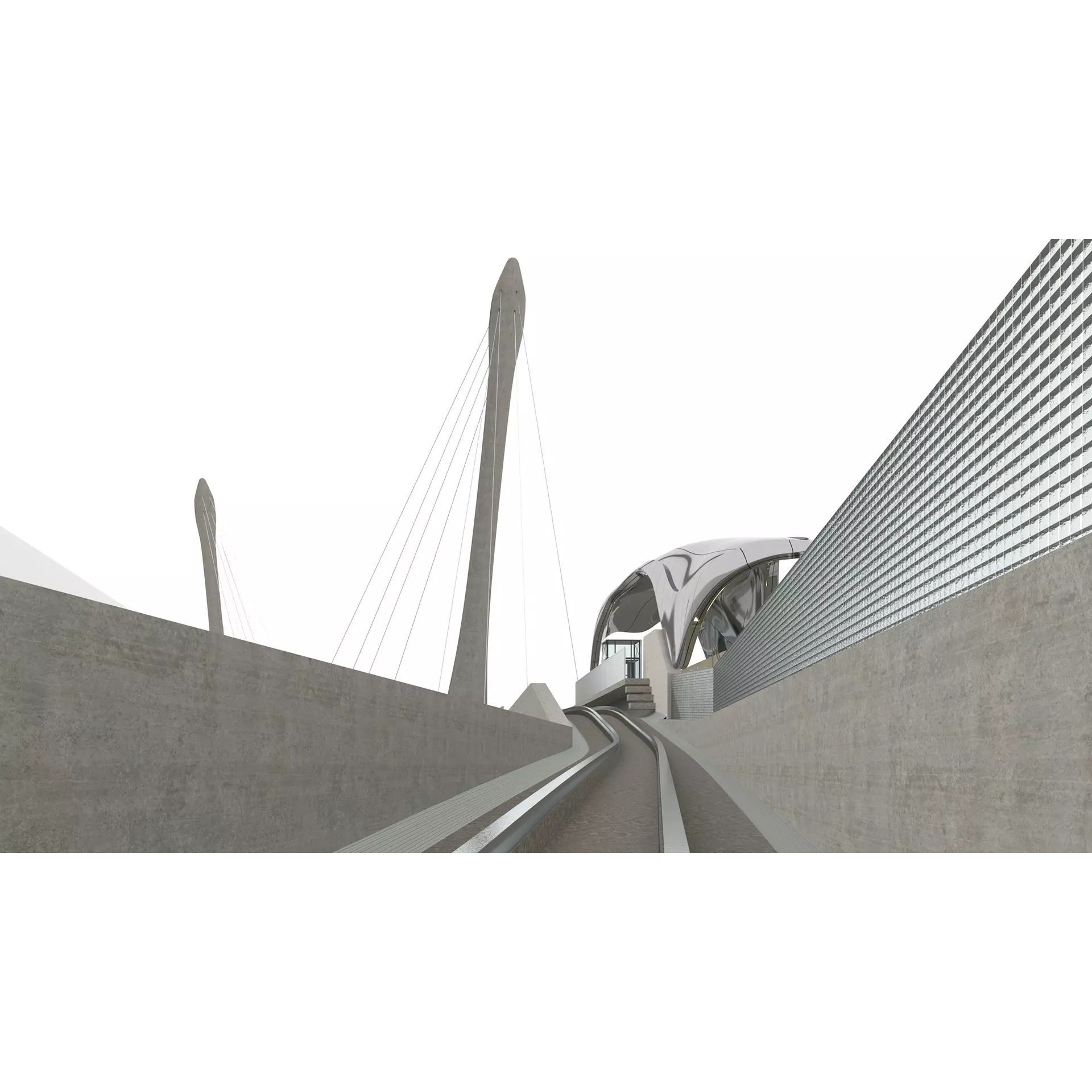 Nordpark Station - Detailed Architectural 3D Model - View 11
