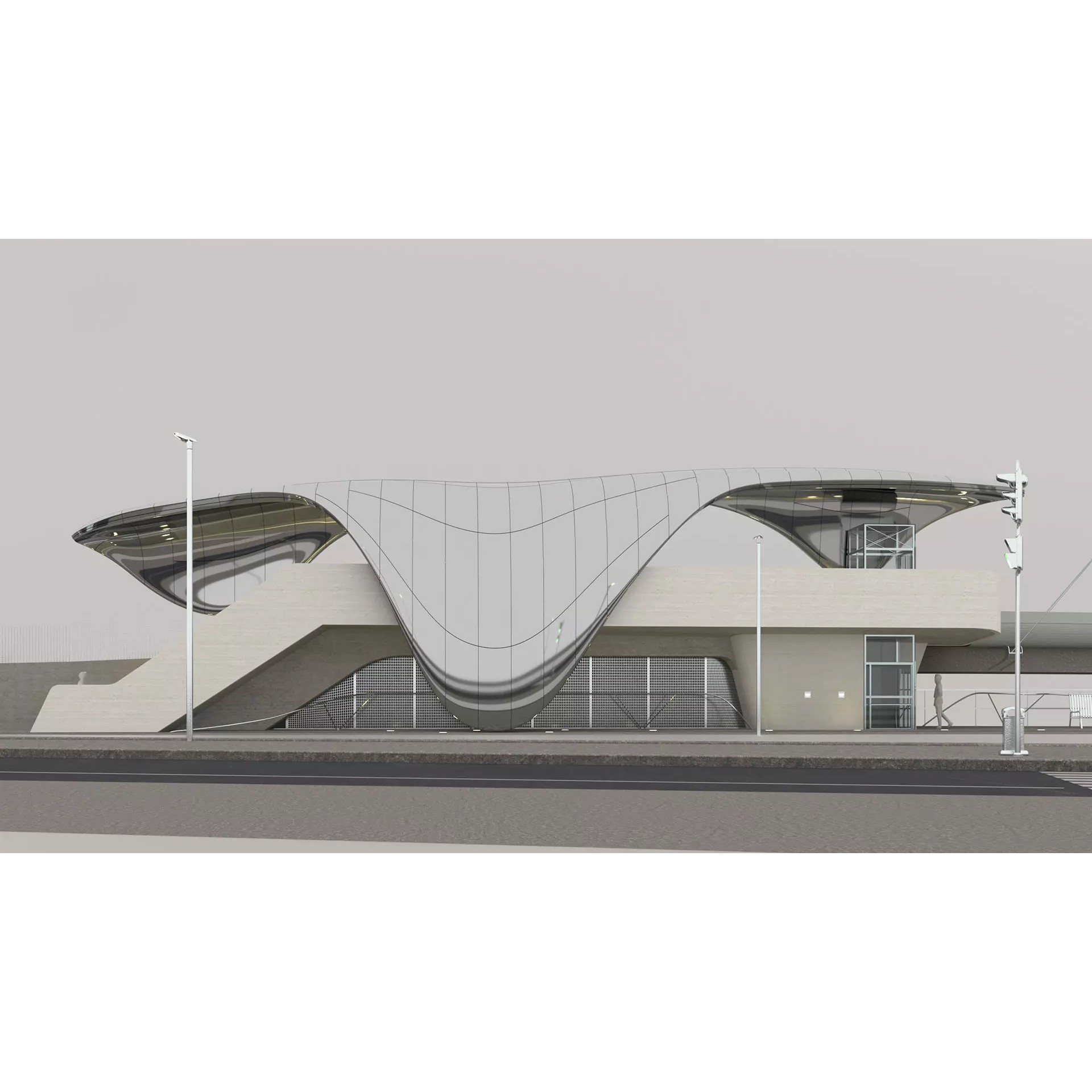 Nordpark Station - Detailed Architectural 3D Model - View 12