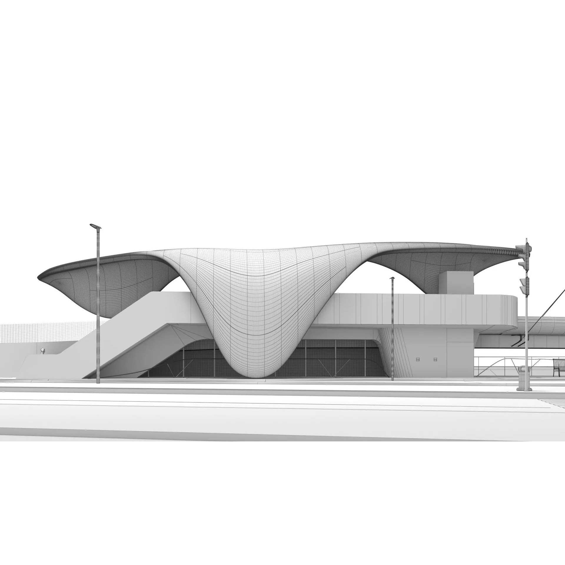 Nordpark Station - Detailed Architectural 3D Model - View 13
