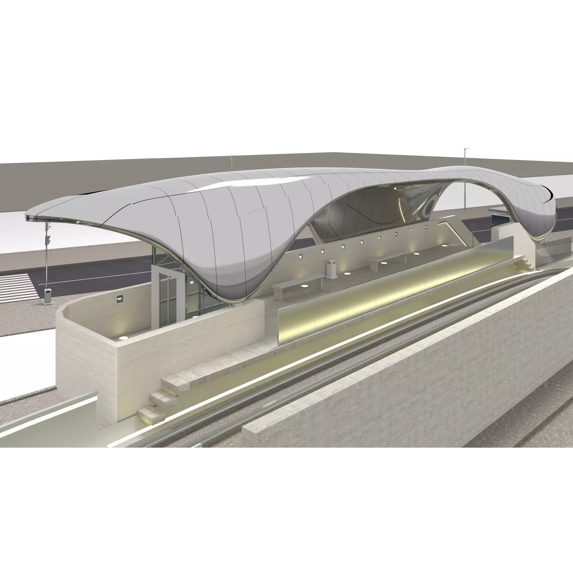 Nordpark Station - Detailed Architectural 3D Model - View 14