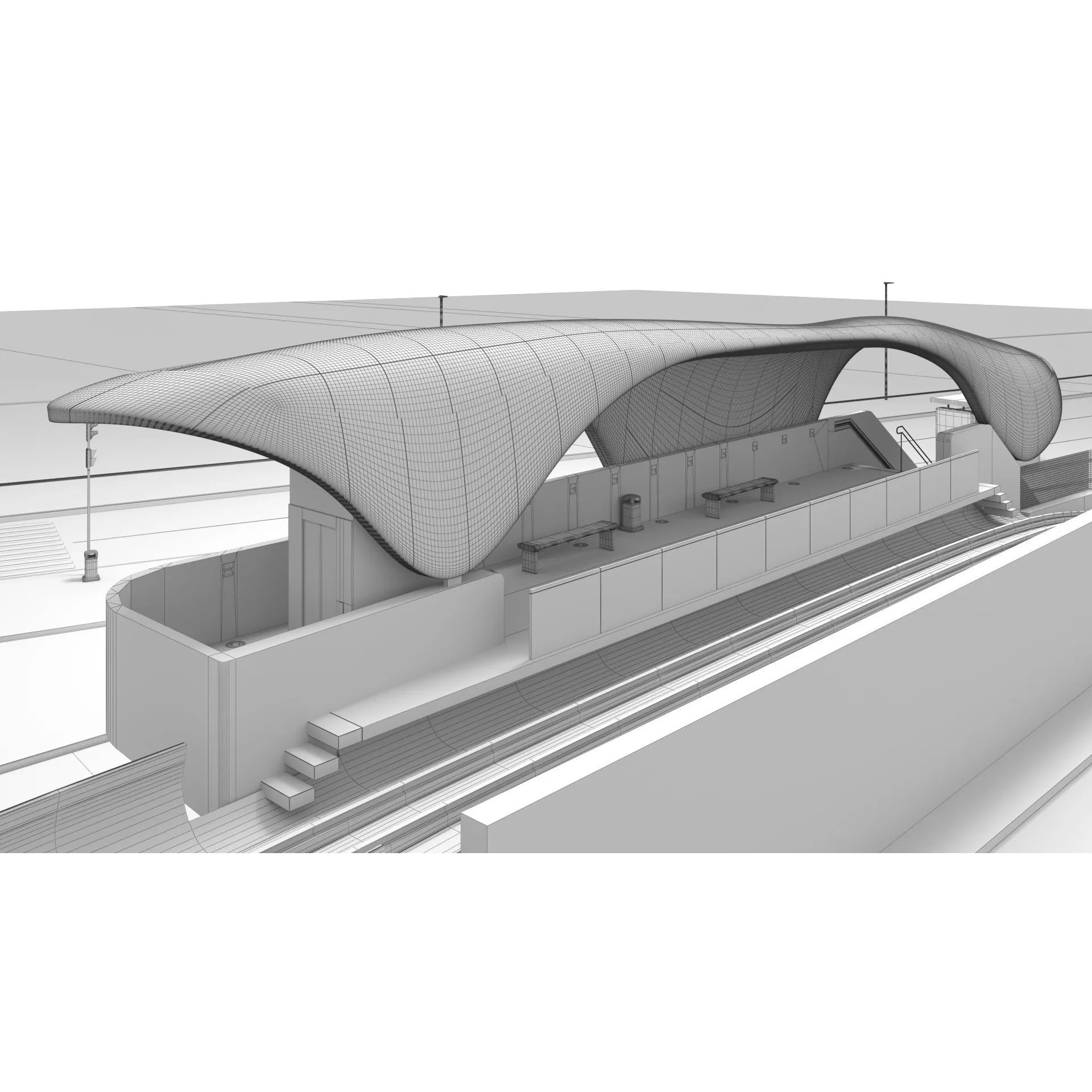 Nordpark Station - Detailed Architectural 3D Model - View 15