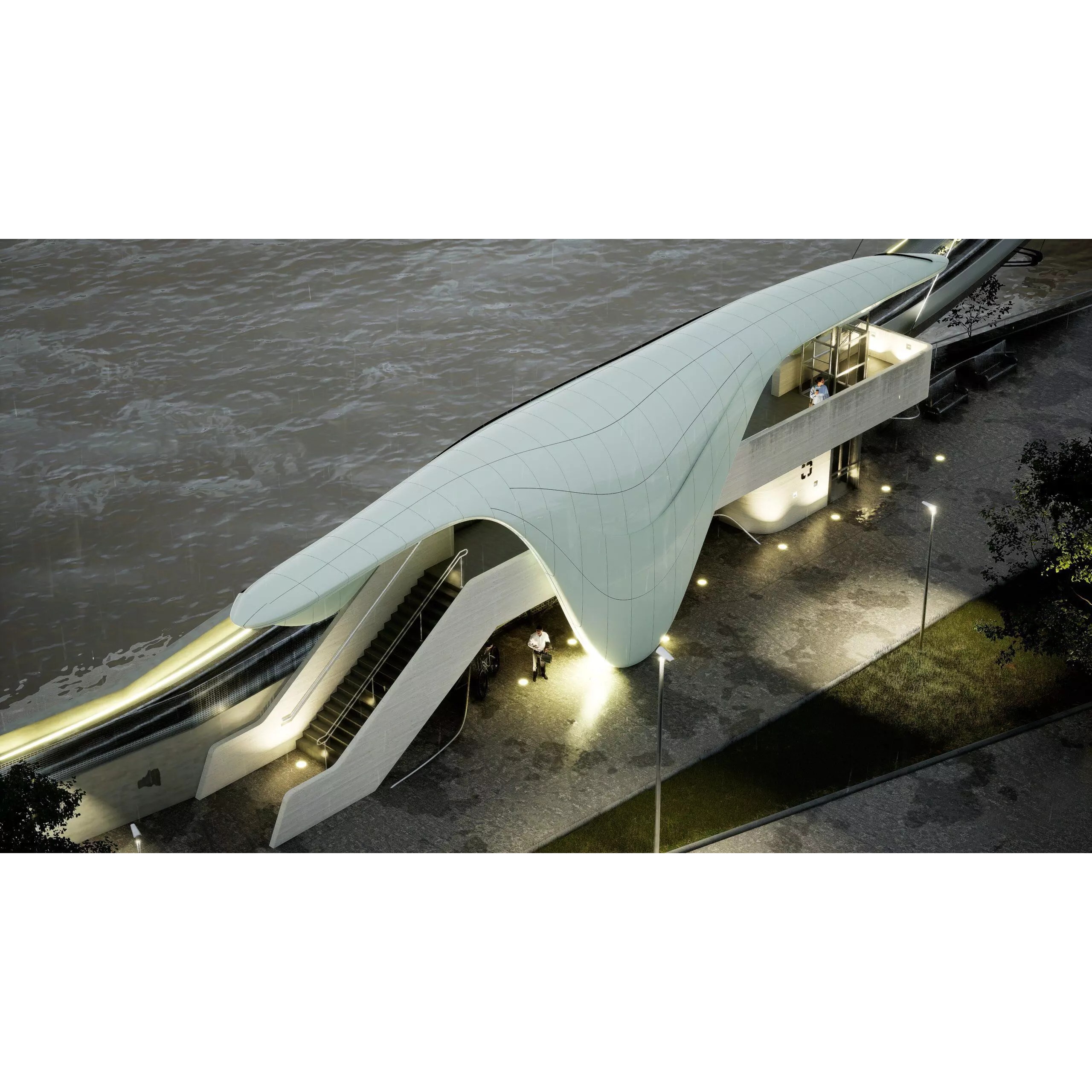 Nordpark Station - Detailed Architectural 3D Model - View 18