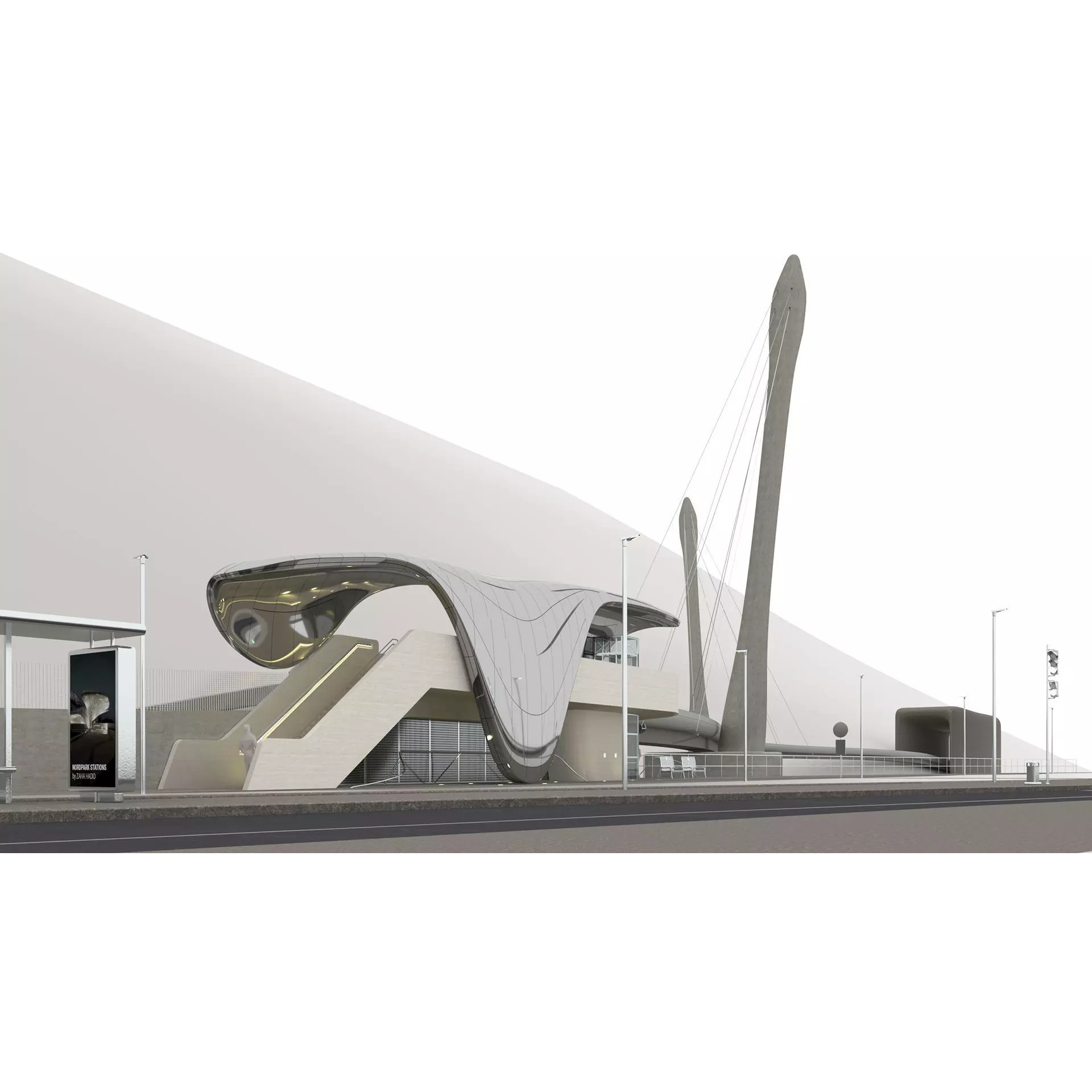 Nordpark Station - Detailed Architectural 3D Model - View 2