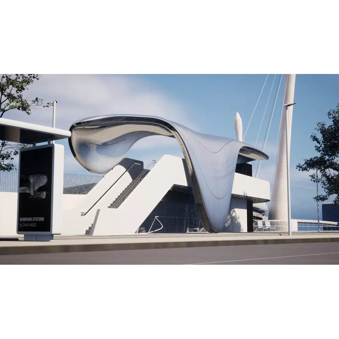 Nordpark Station - Detailed Architectural 3D Model - View 21