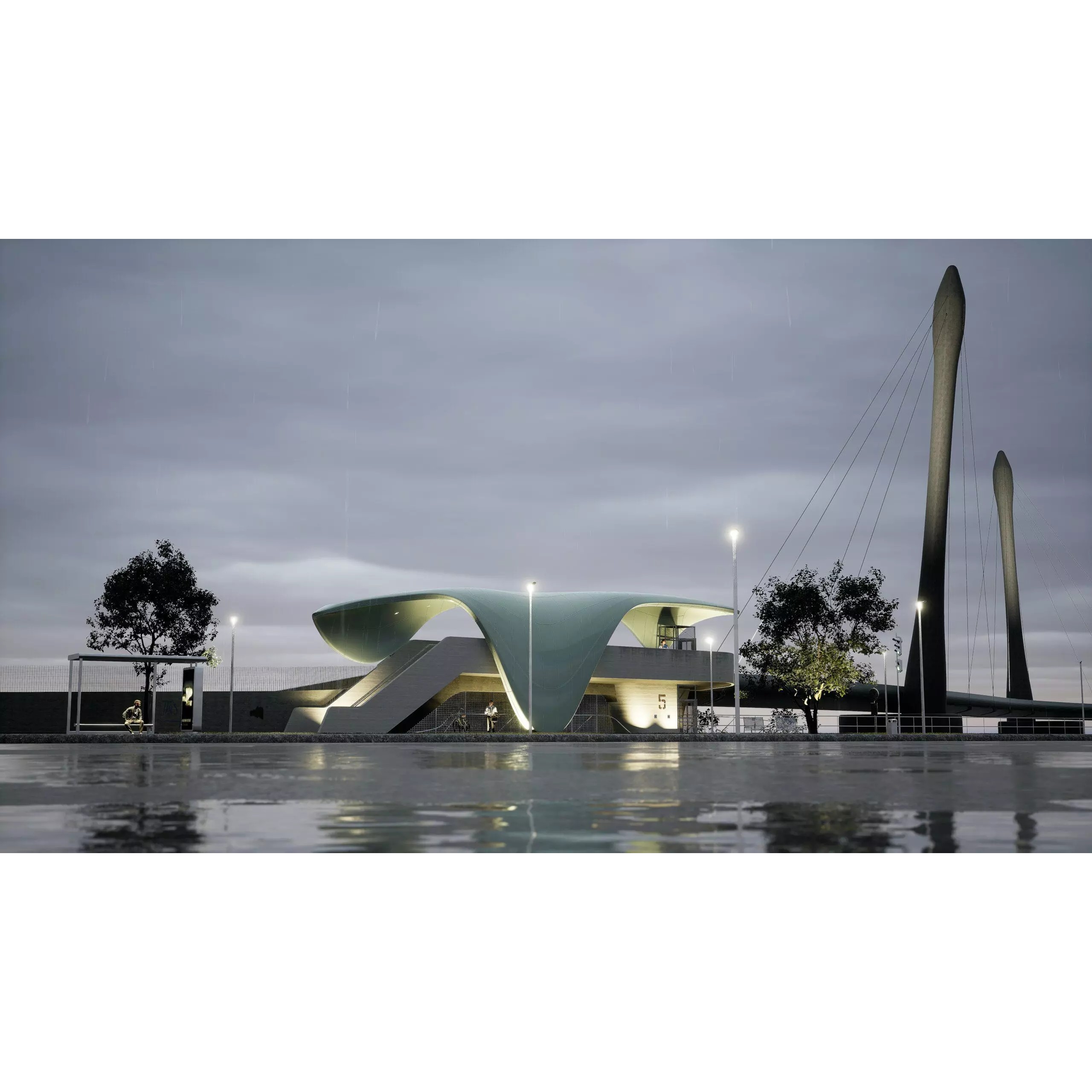 Nordpark Station - Detailed Architectural 3D Model - View 27