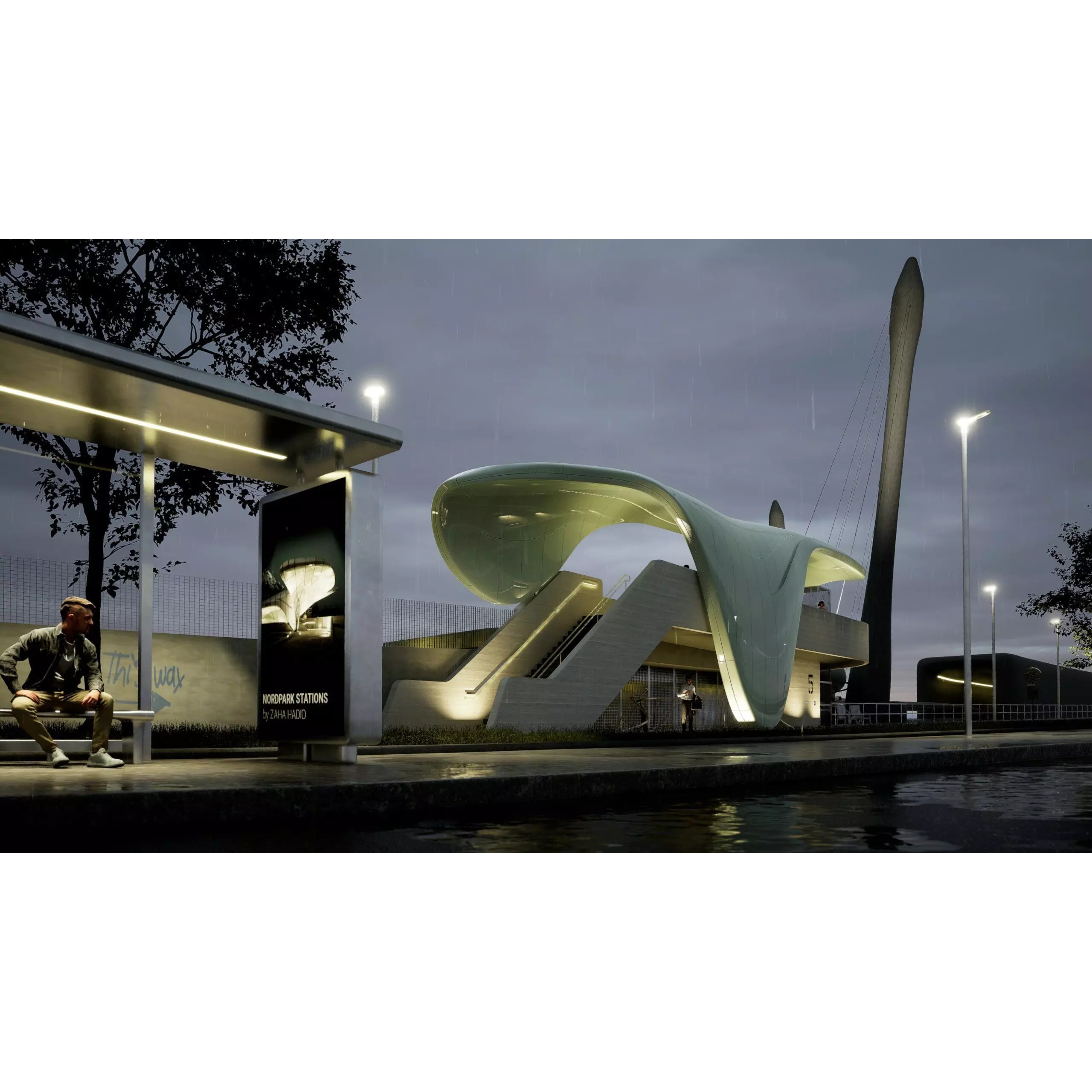 Nordpark Station - Detailed Architectural 3D Model - View 29