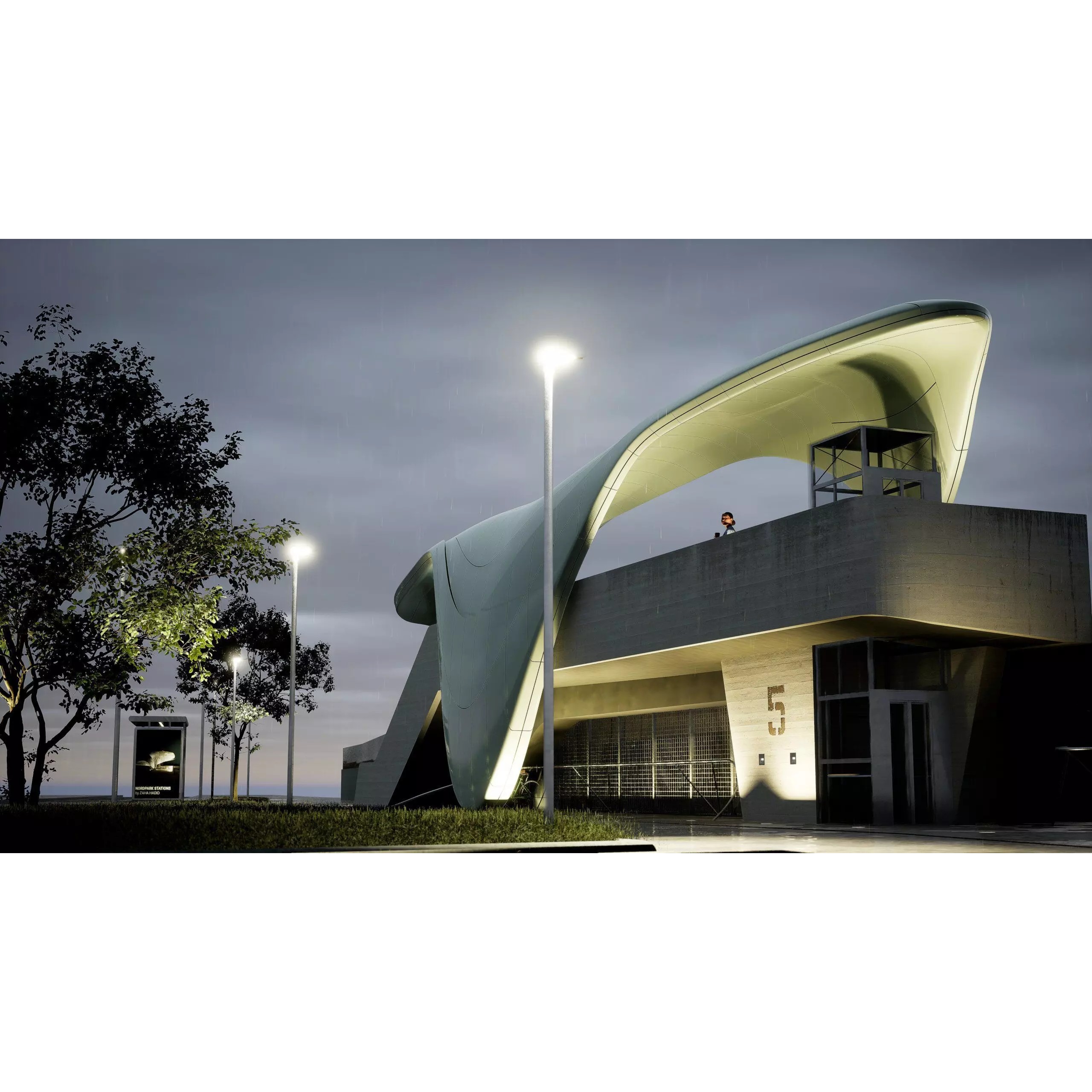 Nordpark Station - Detailed Architectural 3D Model - View 30