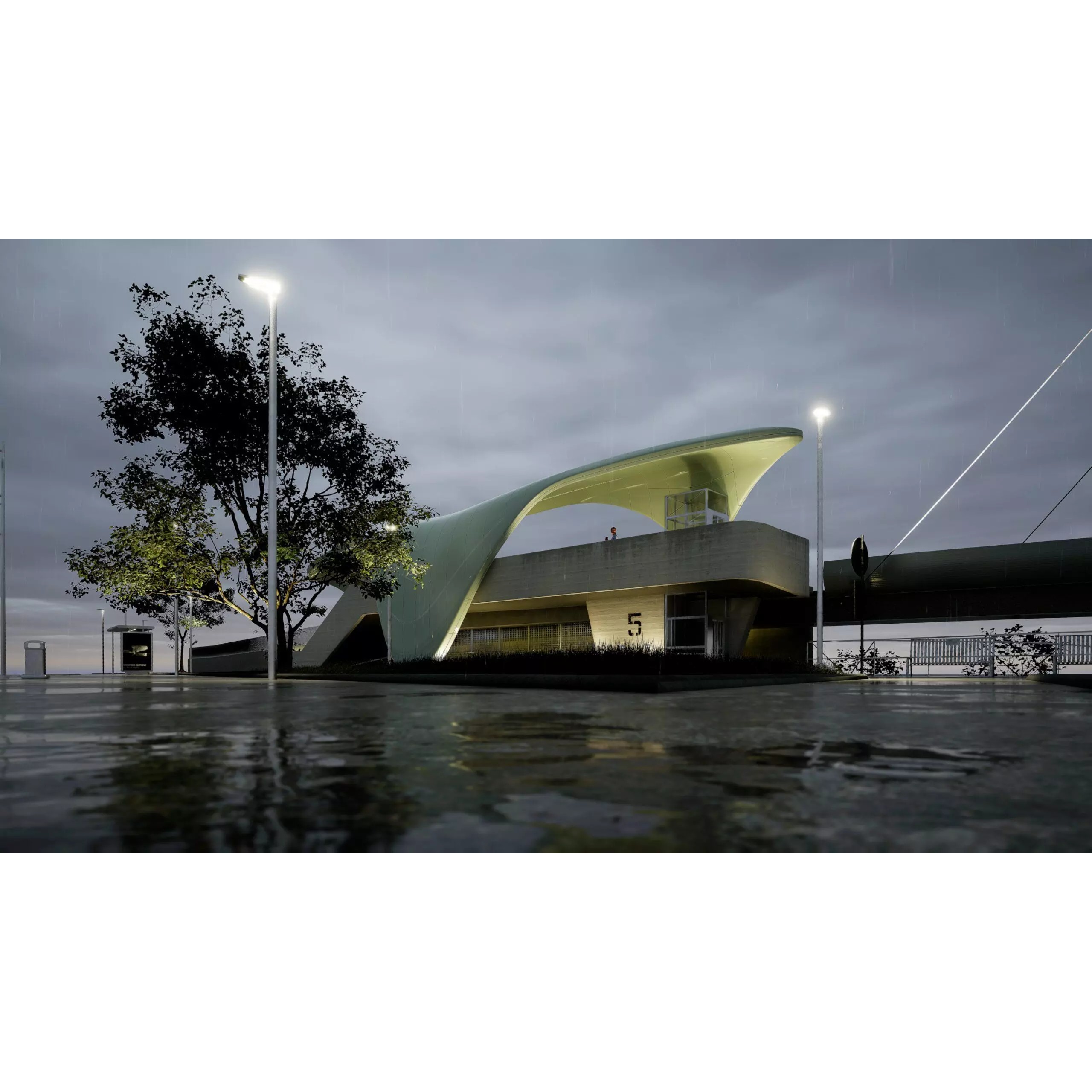 Nordpark Station - Detailed Architectural 3D Model - View 31