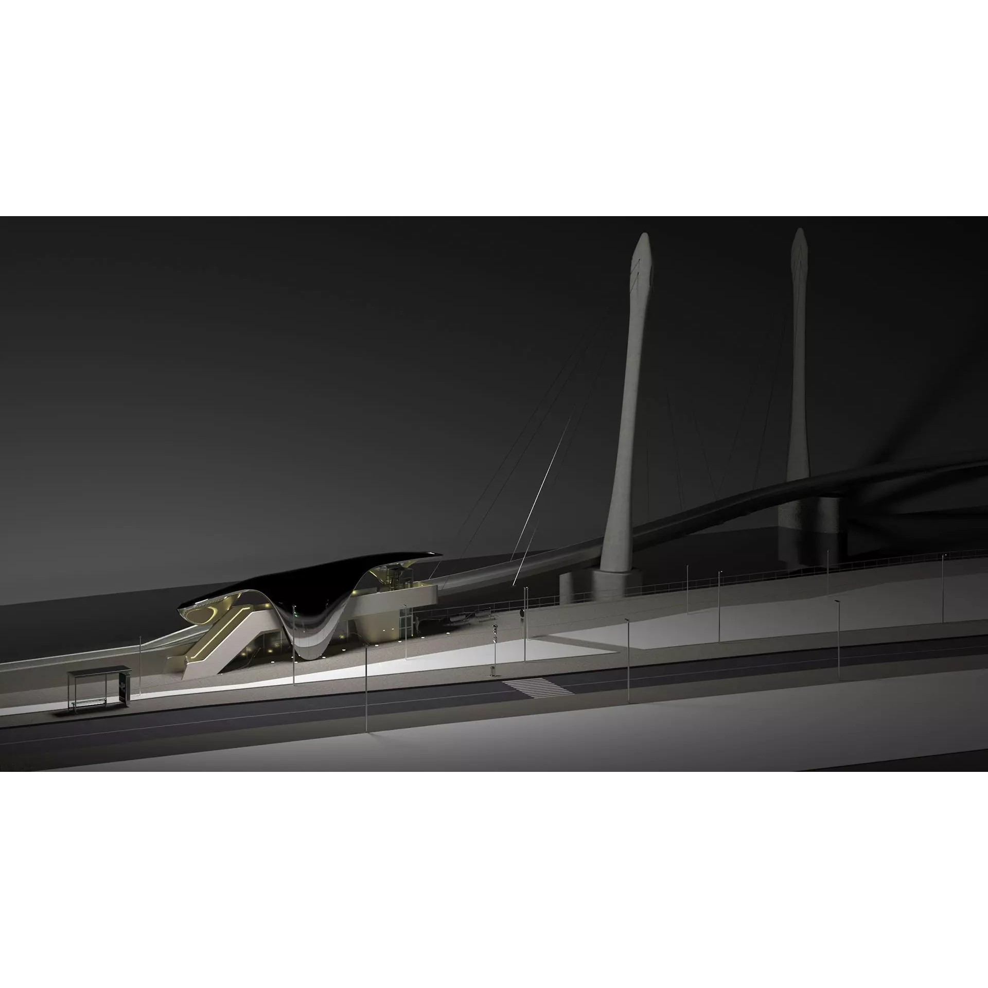 Nordpark Station - Detailed Architectural 3D Model - View 5