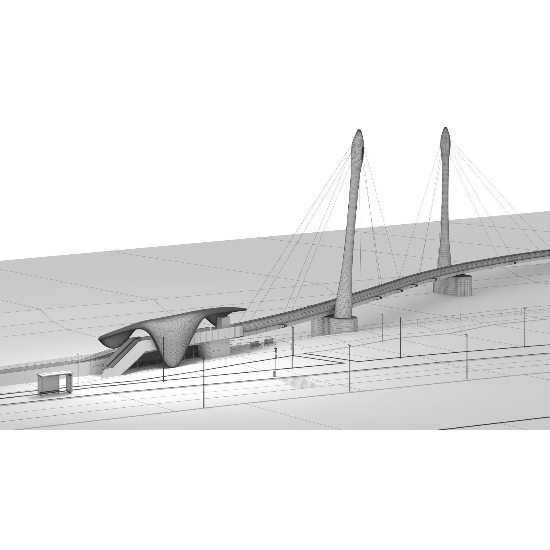 Nordpark Station - Detailed Architectural 3D Model - View 6