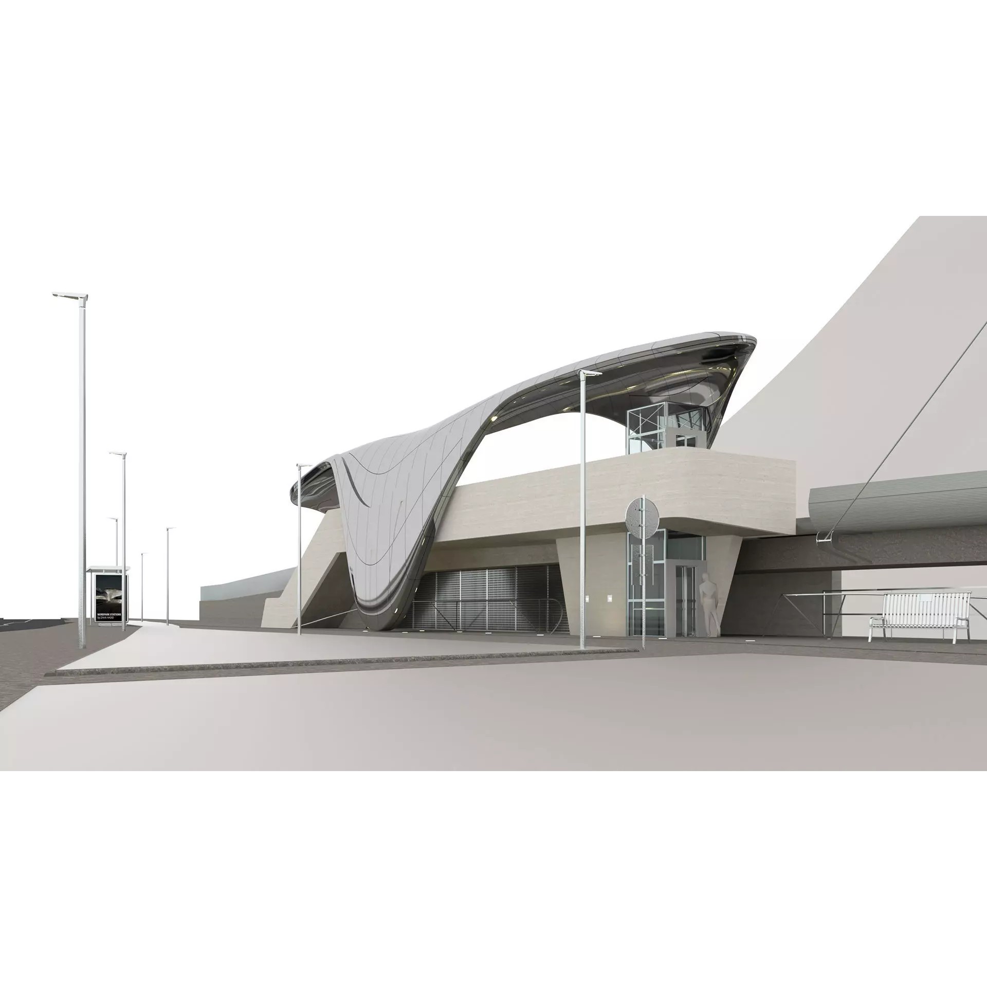 Nordpark Station - Detailed Architectural 3D Model - View 7