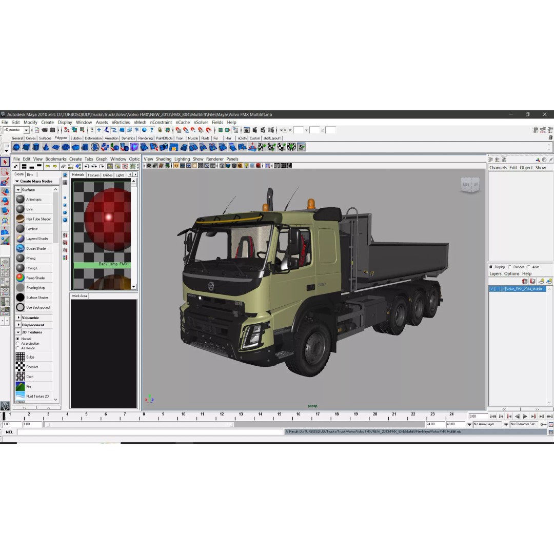 Volvo FMX 2014 3D Model – High Poly Truck with Multilift System, FBX/OBJ