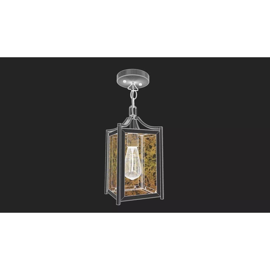 Contemporary Ceiling Pendant 3D Model – Modern Geometric Lamp, FBX, OBJ - View 10