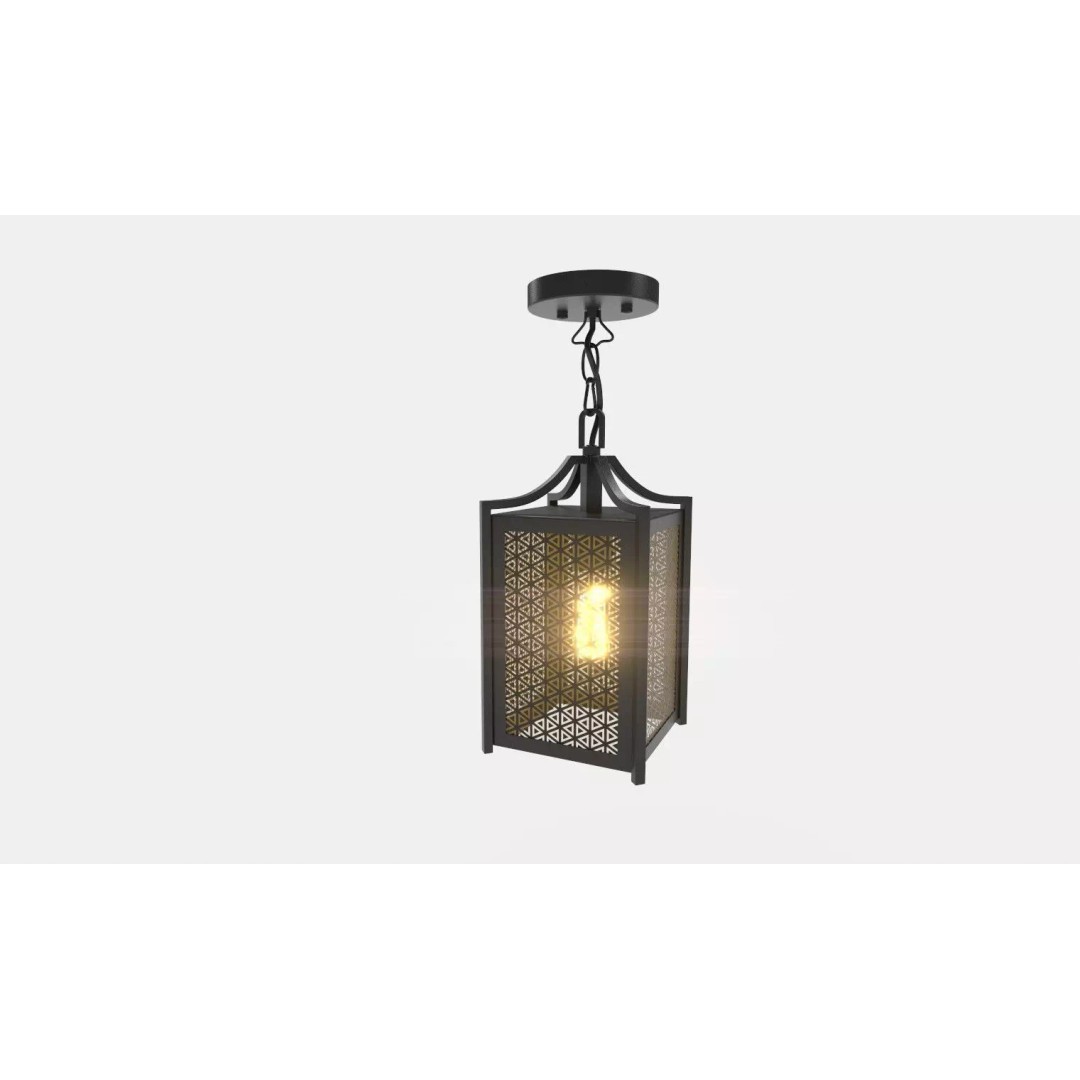 Contemporary Ceiling Pendant 3D Model – Modern Geometric Lamp, FBX, OBJ - View 3