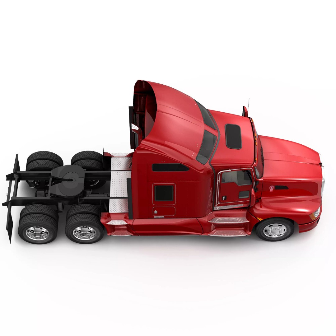 Kenworth T660 Flatbed 3D Model – High Poly Truck with Trailer, FBX, OBJ - View 10
