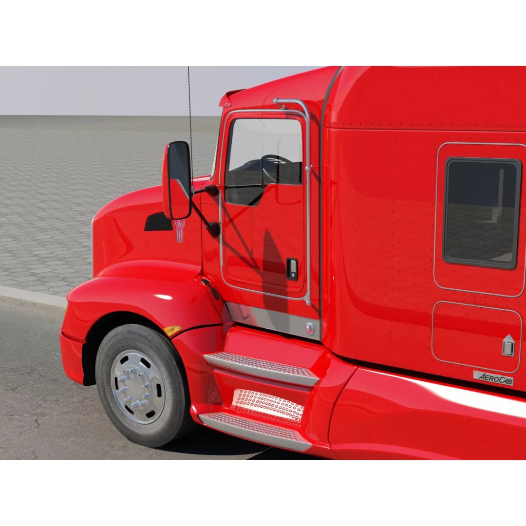 Kenworth T660 Flatbed 3D Model – High Poly Truck with Trailer, FBX, OBJ - View 27