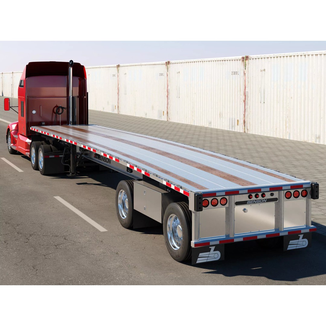 Kenworth T660 Flatbed 3D Model – High Poly Truck with Trailer, FBX, OBJ - View 4