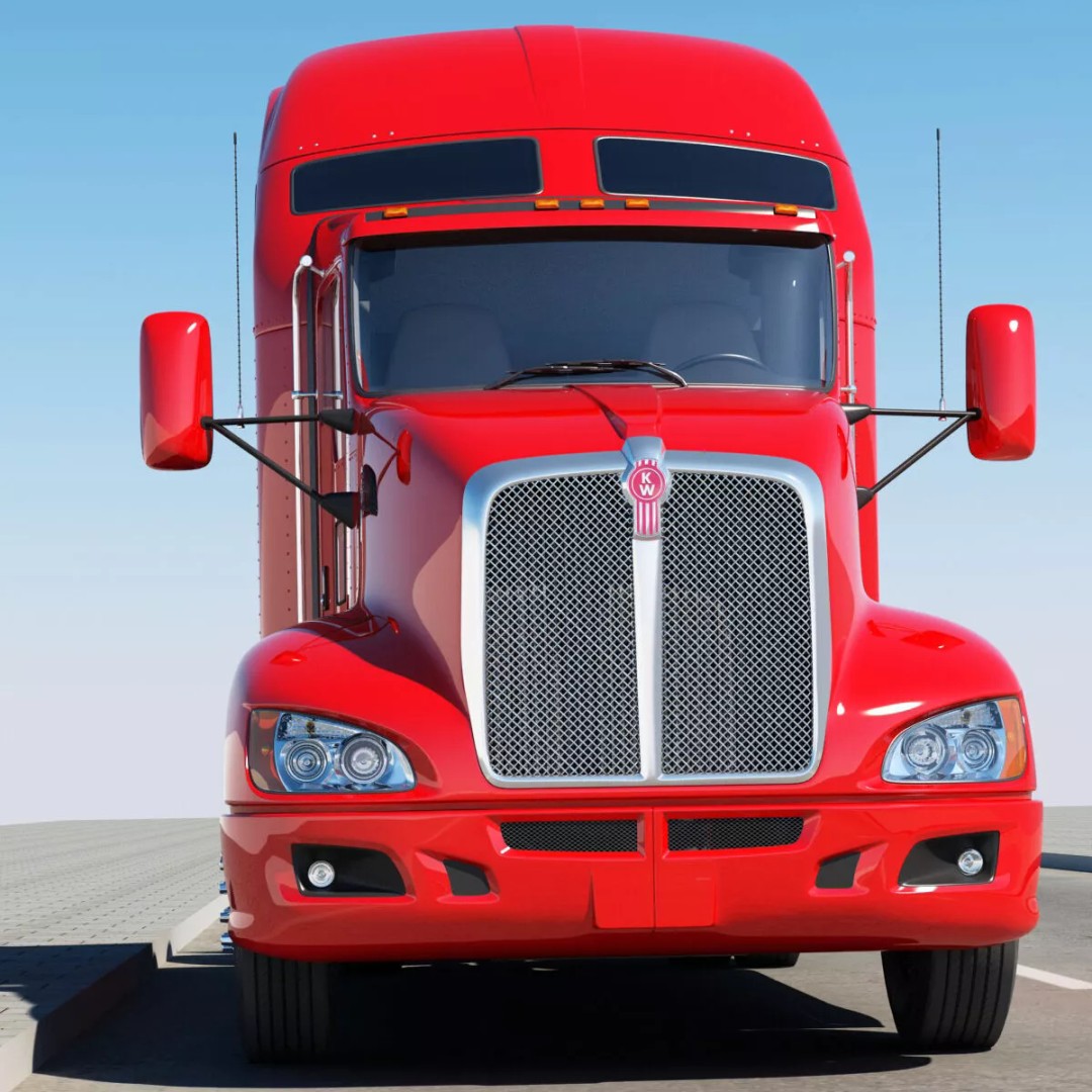 Kenworth T660 Flatbed 3D Model – High Poly Truck with Trailer, FBX, OBJ - View 6