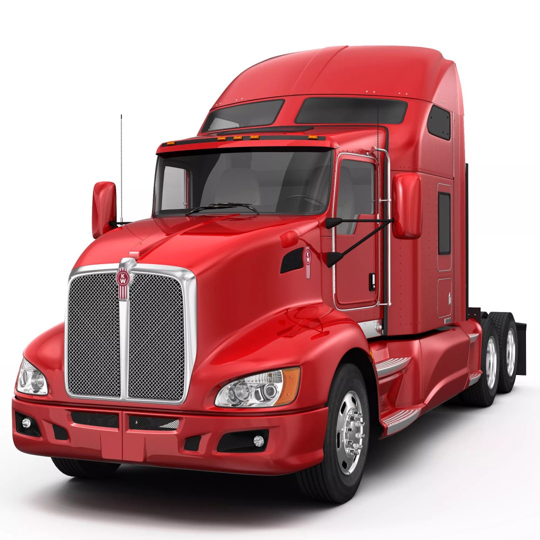 Kenworth T660 Flatbed 3D Model – High Poly Truck with Trailer, FBX, OBJ - View 7