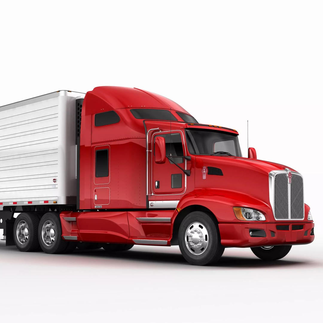 Kenworth T660 Flatbed 3D Model – High Poly Truck with Trailer, FBX, OBJ - View 8