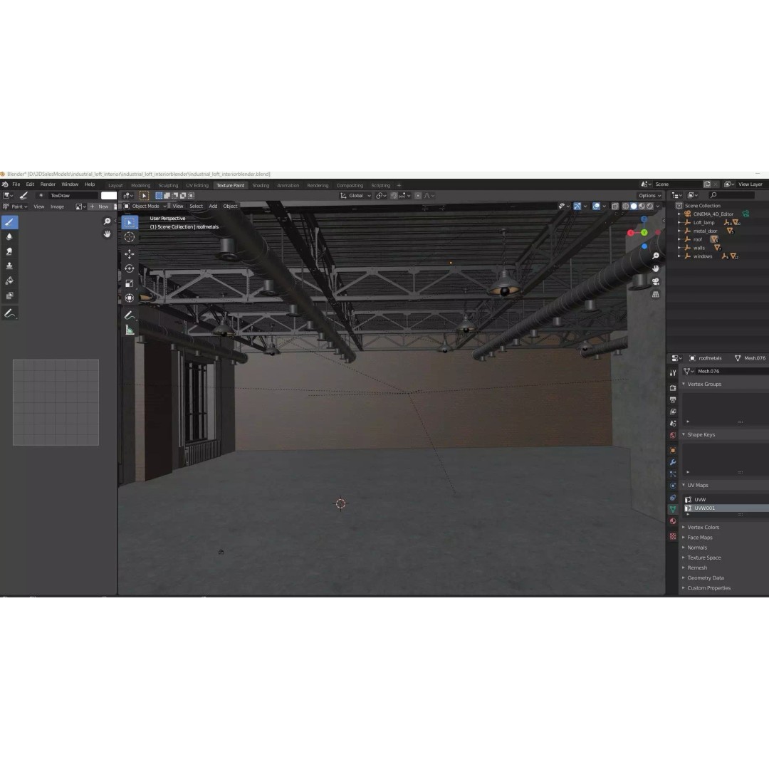 Industrial Loft Interior 3D Model – High Poly Scene, FBX, Blender, Cinema4D - View 24