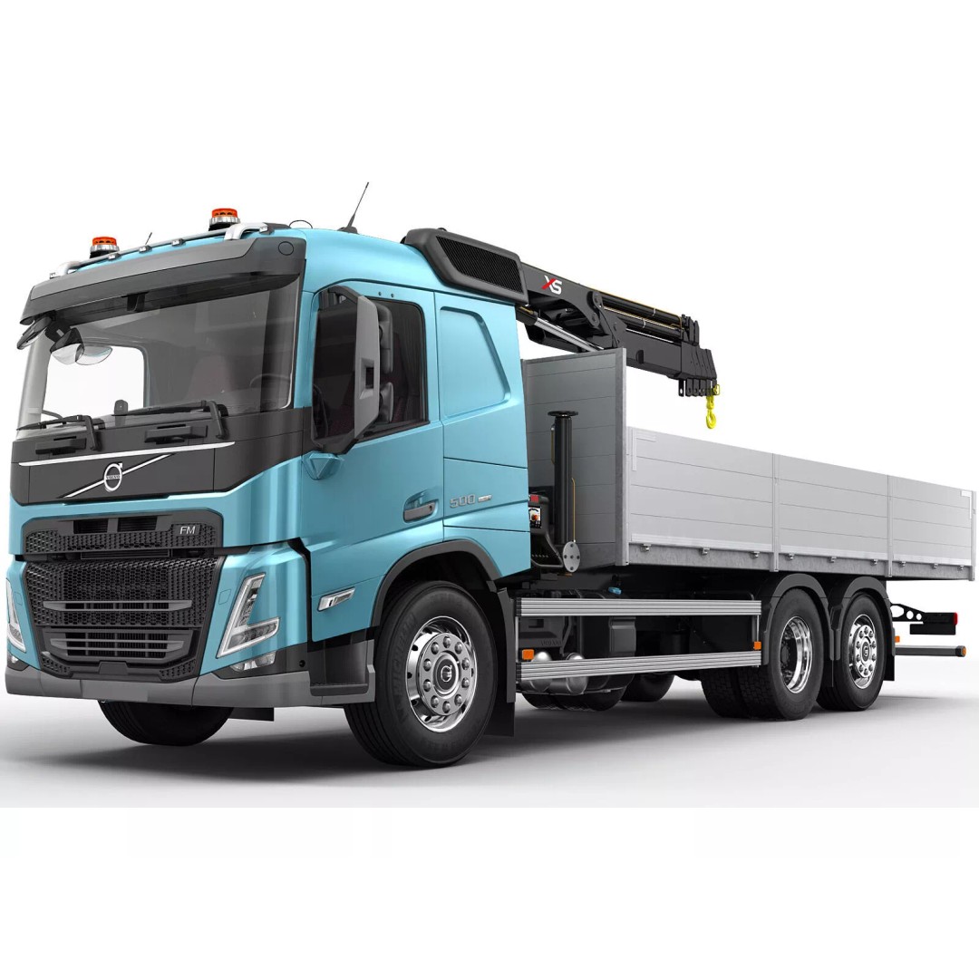 Volvo FM 2020 Crane 3D Model – High Poly Game Asset, FBX, OBJ - View 2