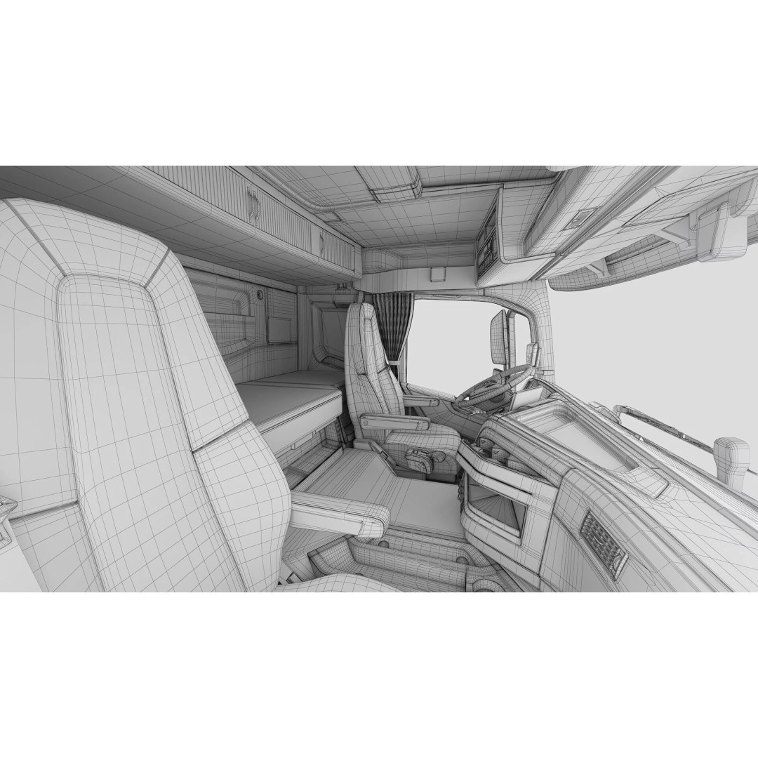 Volvo FM 2020 Crane 3D Model – High Poly Game Asset, FBX, OBJ - View 46