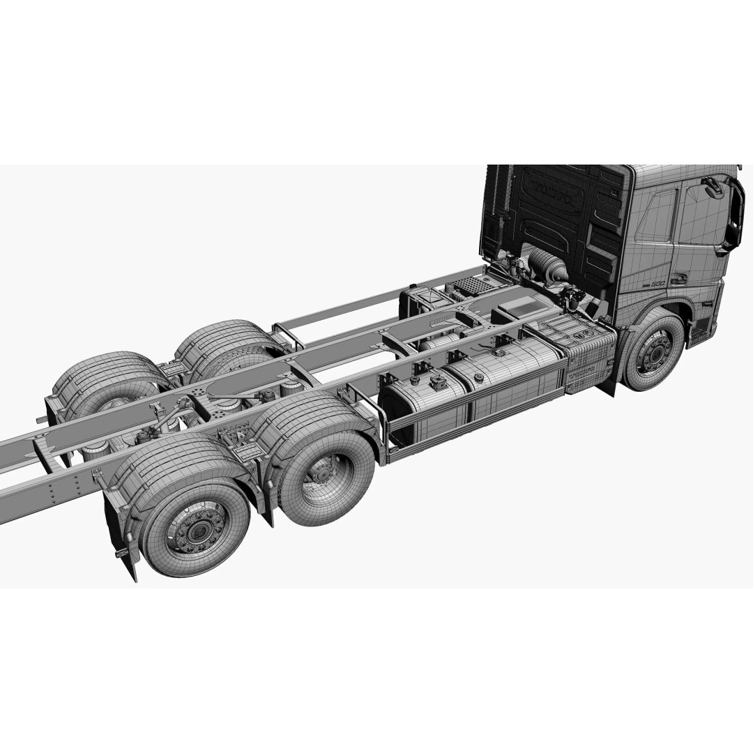 Volvo FM 2020 Crane 3D Model – High Poly Game Asset, FBX, OBJ - View 47