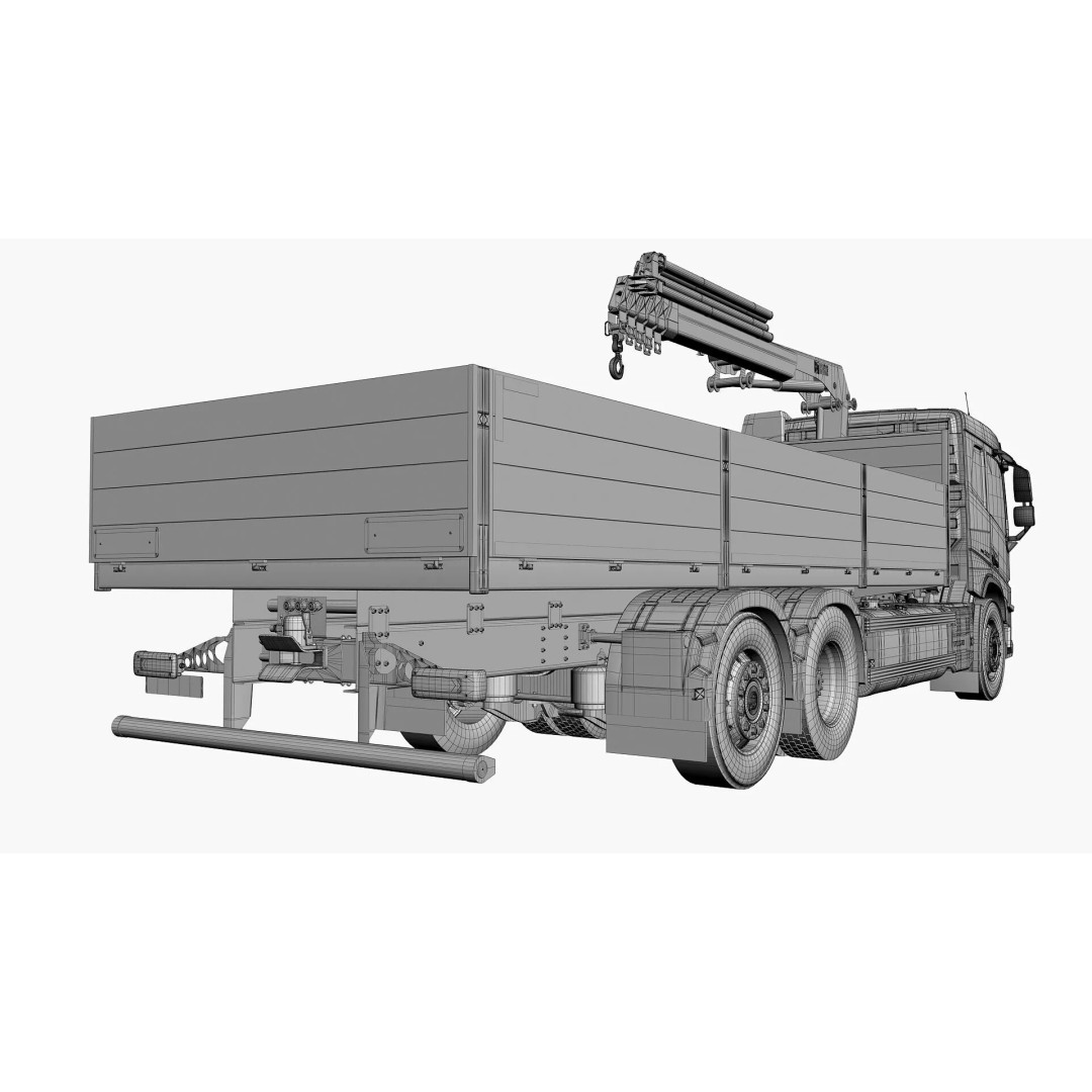 Volvo FM 2020 Crane 3D Model – High Poly Game Asset, FBX, OBJ - View 49