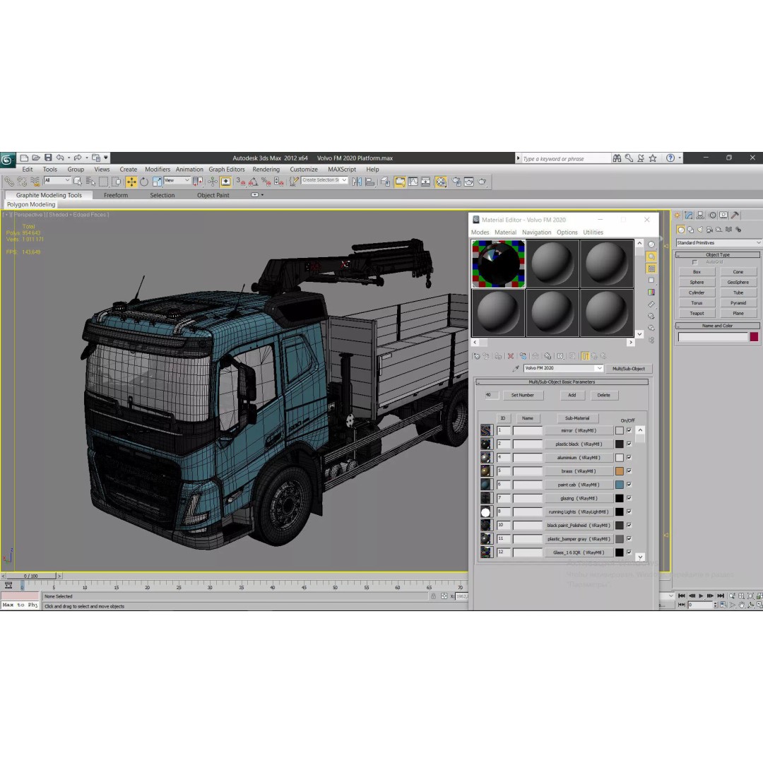 Volvo FM 2020 Crane 3D Model – High Poly Game Asset, FBX, OBJ - View 53