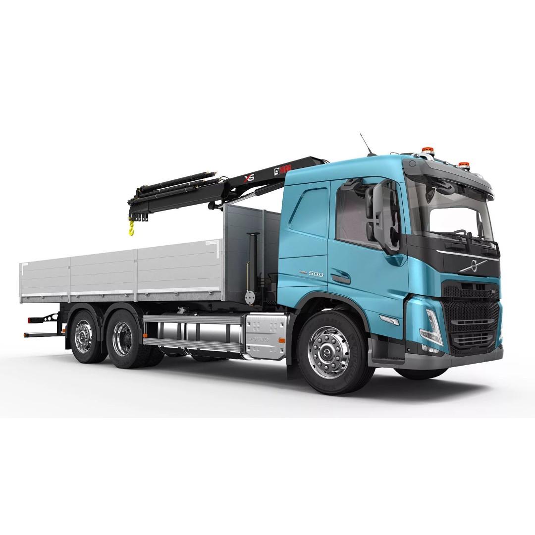 Volvo FM 2020 Crane 3D Model – High Poly Game Asset, FBX, OBJ - View 9