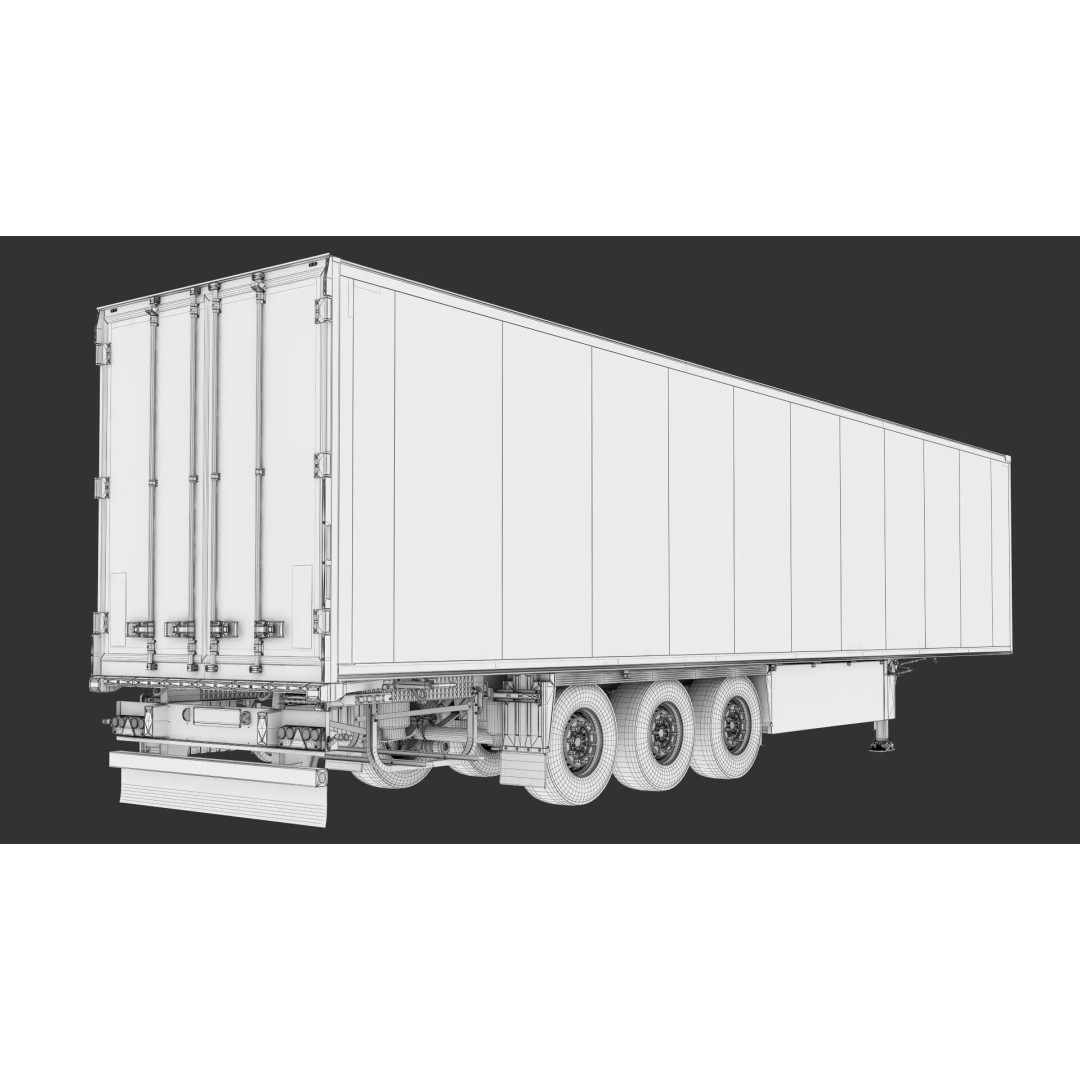 Semi Trailer Refrigerator 3D Model – Realistic Vehicle Asset, FBX, PBR - View 37