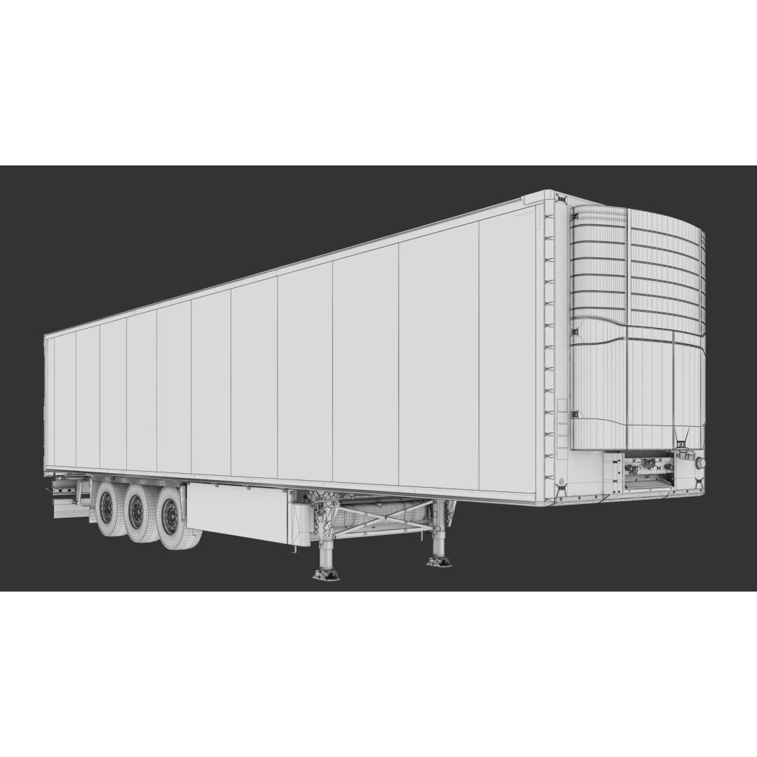 Semi Trailer Refrigerator 3D Model – Realistic Vehicle Asset, FBX, PBR - View 38