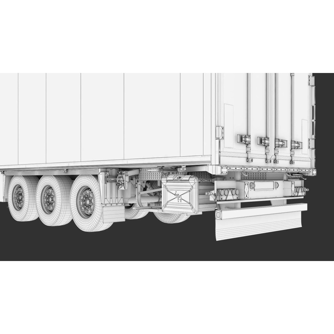 Semi Trailer Refrigerator 3D Model – Realistic Vehicle Asset, FBX, PBR - View 39