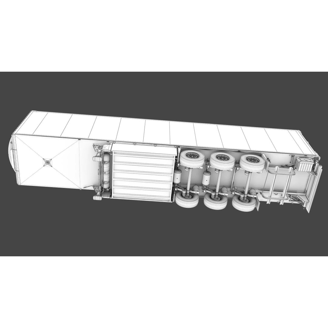 Semi Trailer Refrigerator 3D Model – Realistic Vehicle Asset, FBX, PBR - View 40