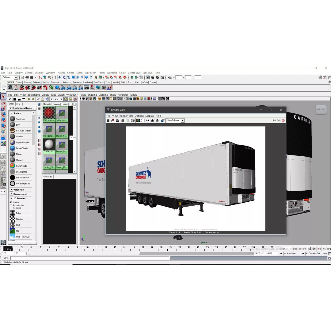 Semi Trailer Refrigerator 3D Model – Realistic Vehicle Asset, FBX, PBR - View 42