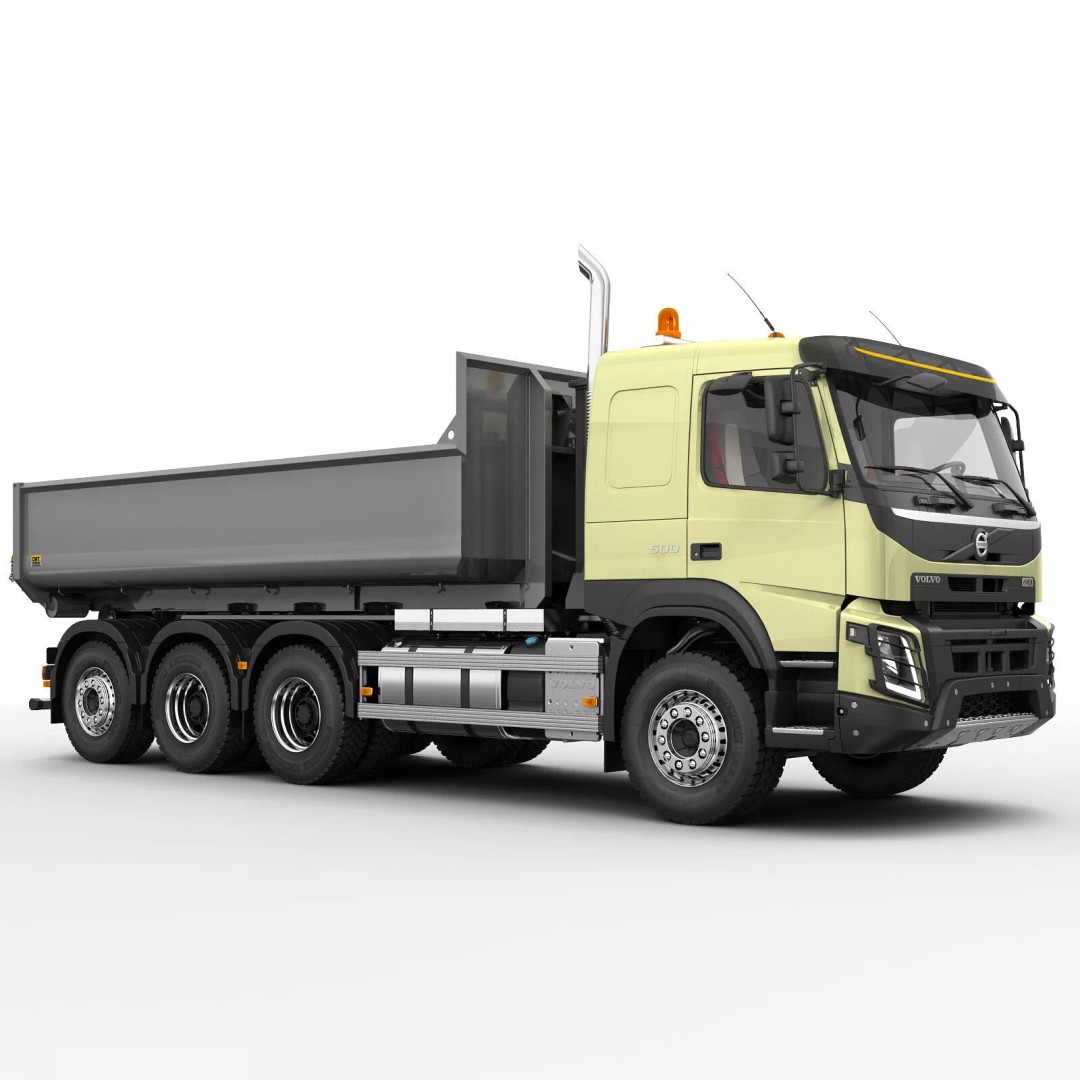 Volvo FMX MULTILIFT 3D Model – Rigged Truck with Animated Platform - View 3