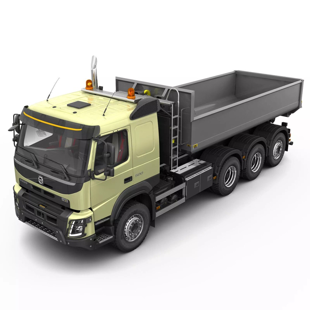 Volvo FMX MULTILIFT 3D Model – Rigged Truck with Animated Platform - View 4