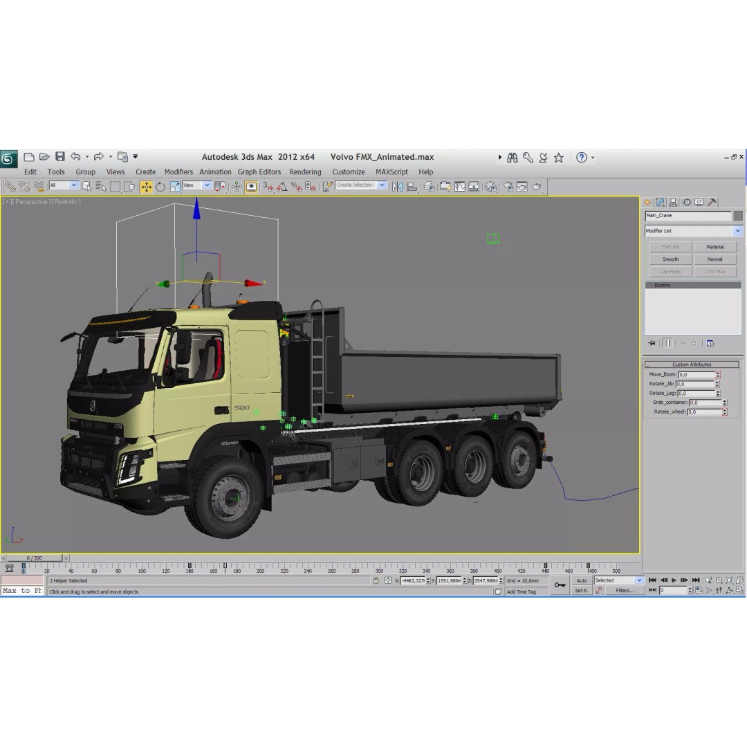 Volvo FMX MULTILIFT 3D Model – Rigged Truck with Animated Platform - View 5