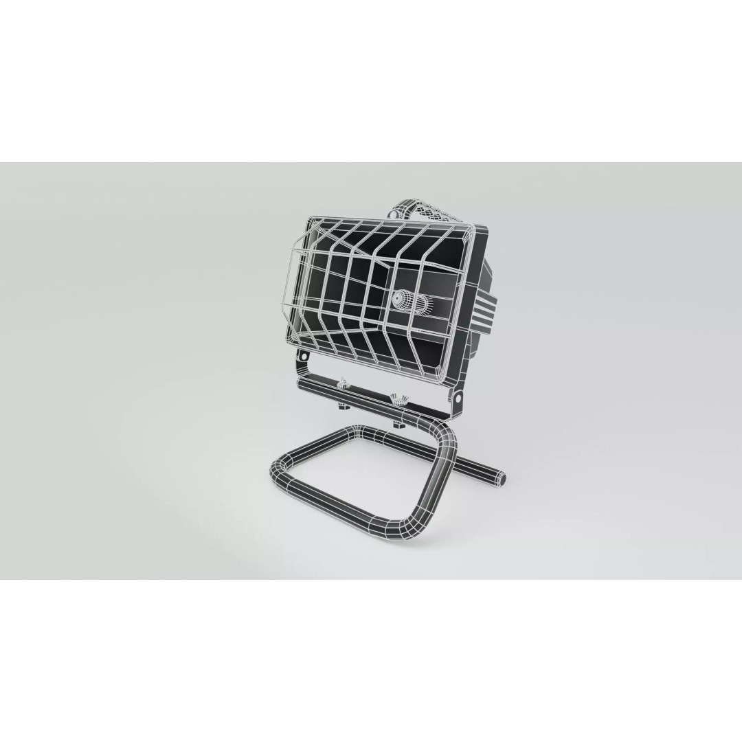 Small Construction Light 3D Model – Low Poly PBR Asset, FBX - View 4