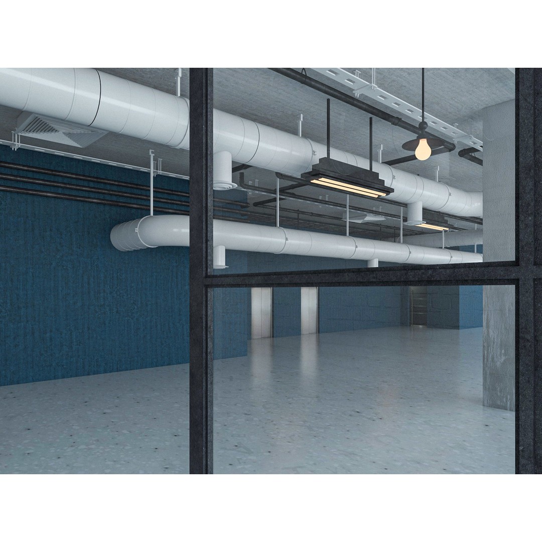 Loft Office Interior 3D Model – Industrial Design, Cinema4D, Vray - View 12