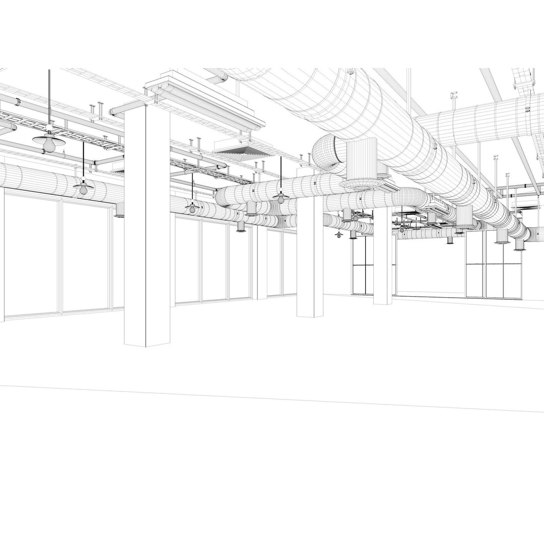 Loft Office Interior 3D Model – Industrial Design, Cinema4D, Vray - View 14