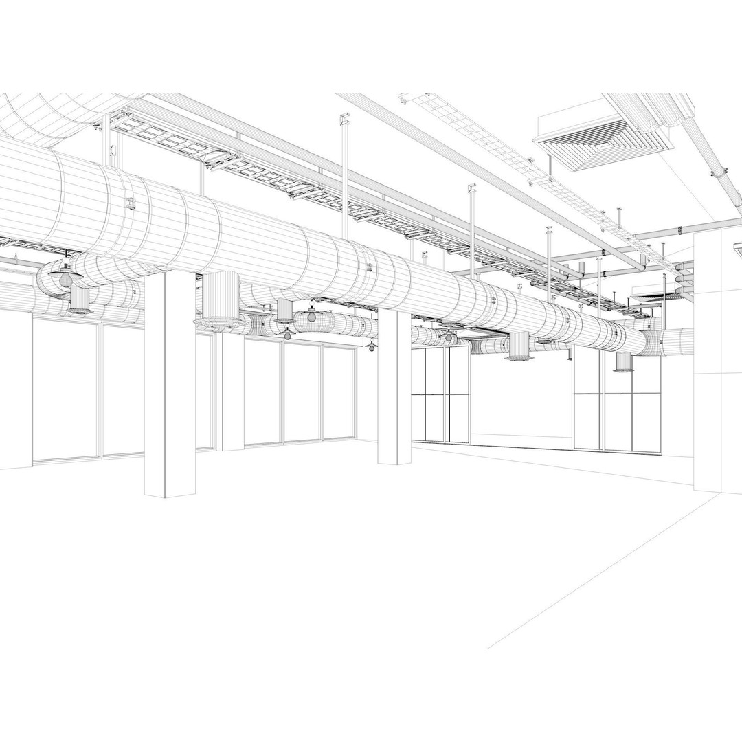 Loft Office Interior 3D Model – Industrial Design, Cinema4D, Vray - View 15